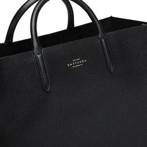 Smythson Black  Shopper Tote